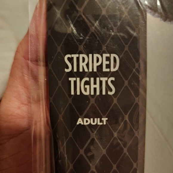 NWT Red Black Striped Tights One Size Fits Most Sexy Punk Goth Halloween Cosplay - Picture 7 of 9